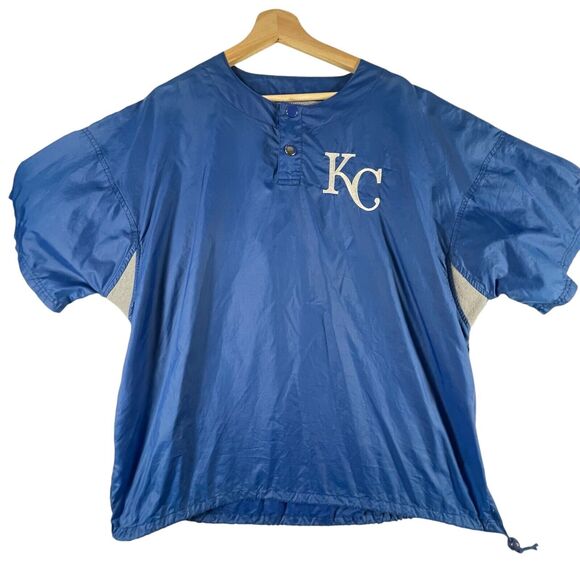 VTG Starter Kansas City Royals Diamond Batting Cage SIZE LARGE Pullover Mens Blu - Picture 1 of 11